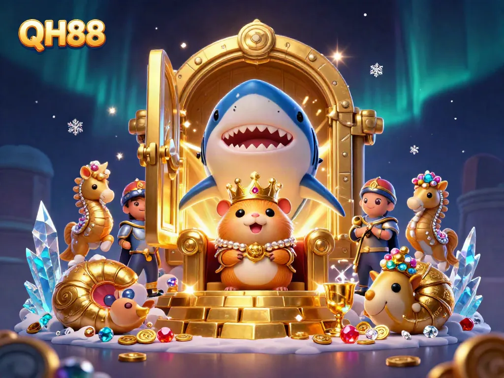 Experience the thrill of QH88 with a 3D cartoon scene filled with riches and adventure.