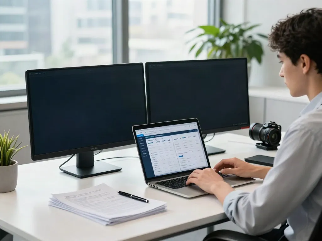 Professional analyzing financial data on http://11bet-app.net/ in a modern office setting.