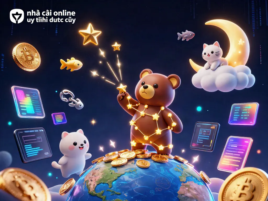 Experience the thrill of nhà cái online uy tín đáng chú ý with a vibrant 3D casino-inspired illustration.