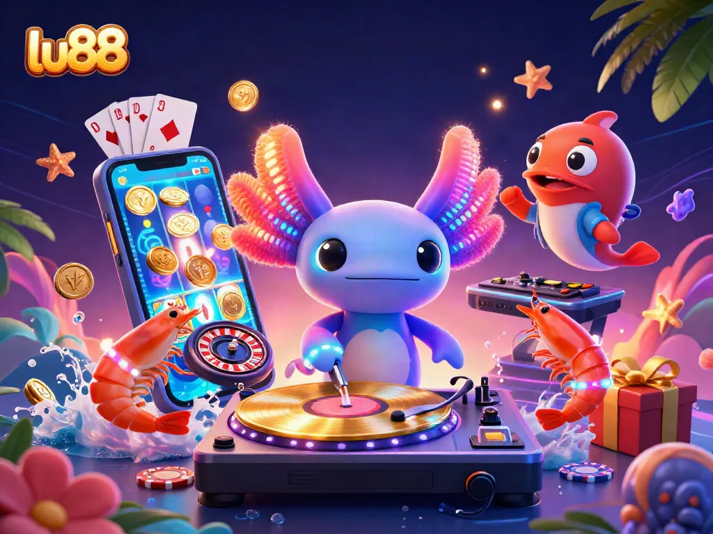 Engage in thrilling slots action at lu88 with an electrifying underwater DJ party scene.
