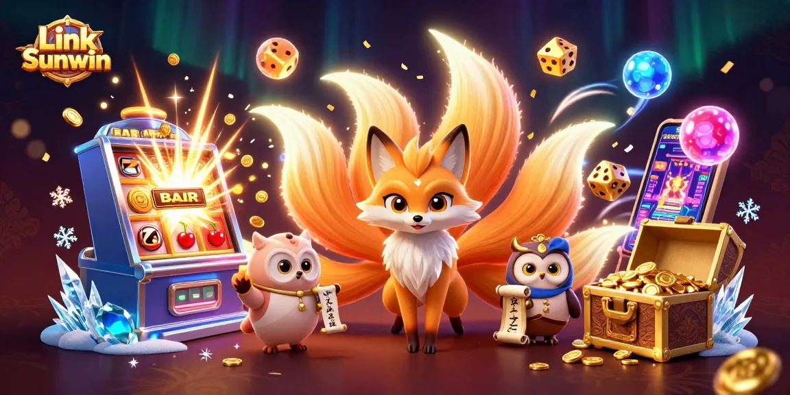 Experience thrilling gameplay with Link Sunwin featuring vibrant 3D characters and enticing casino elements.