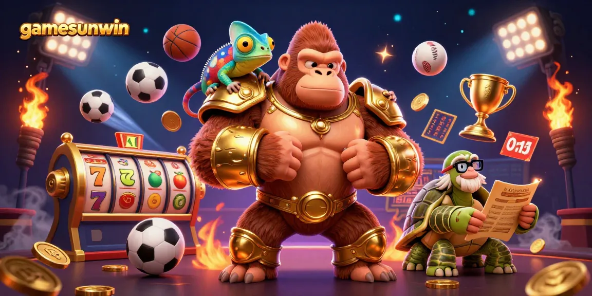 Experience thrilling gameplay with gamesunwin featuring a powerful gorilla king and dynamic casino elements.
