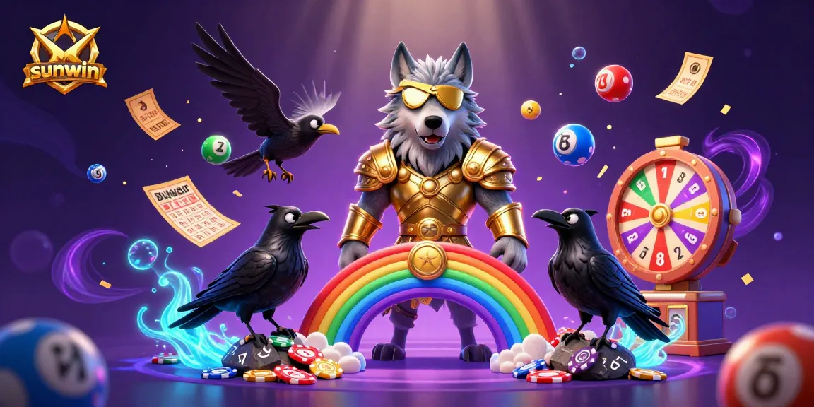 Experience the excitement at sunwin with Odin and mythical elements amidst vibrant lottery and gaming symbols.